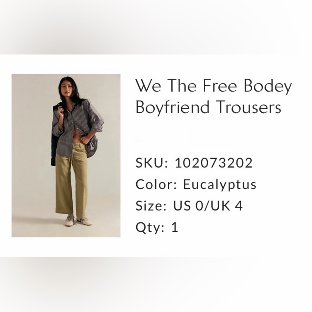We The Free Bodey BF Trousers Sz 0
